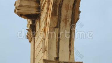 古建筑，哈德良门设计细节，大理石拱门与首都